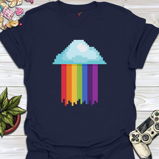 Rainbow Pixel Rain T-Shirt